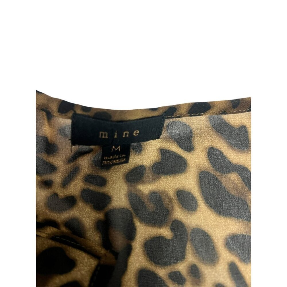 Mine Women's Shear Animal Print Riffled Top - Picture 3 of 6